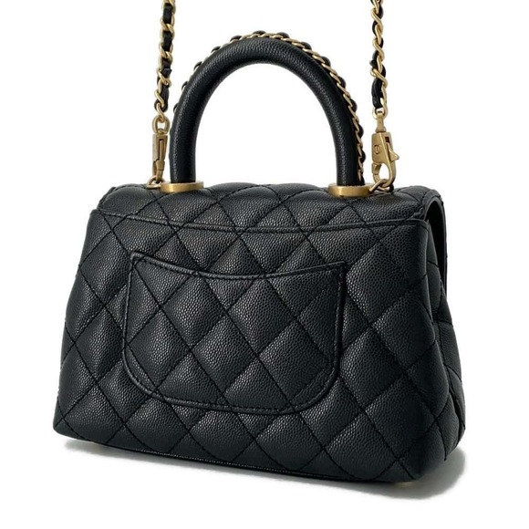 Chanel Shoulder Cocomark XXS Caviar Top 2way Handle Black Bag - Picture 1 of 14